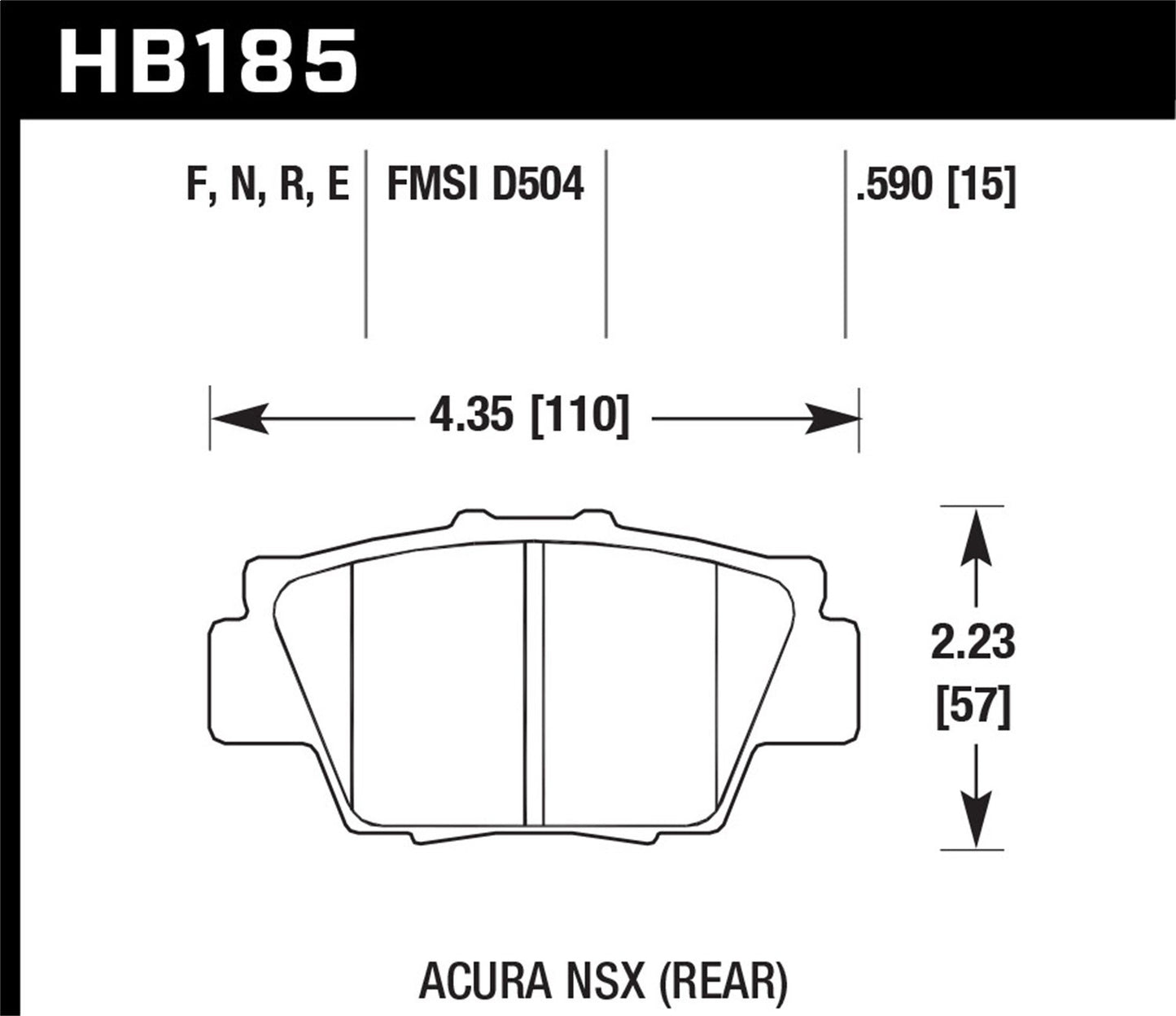 Hawk Blue 9012 Brake Pads Rear Acura NSX Base 1991-2005