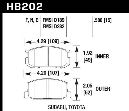 Hawk Street HPS Brake Pads Front Subaru DL Base 1981-1983