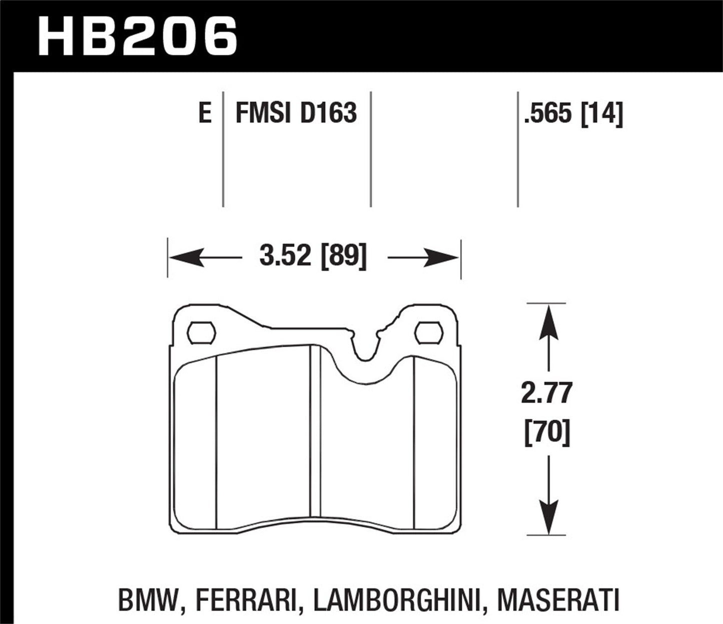 Hawk Blue 9012 Brake Pads Front BMW 2000C Base 1969-1970