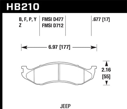Hawk Ceramic Brake Pads Front Jeep Cherokee Base 1990-1993