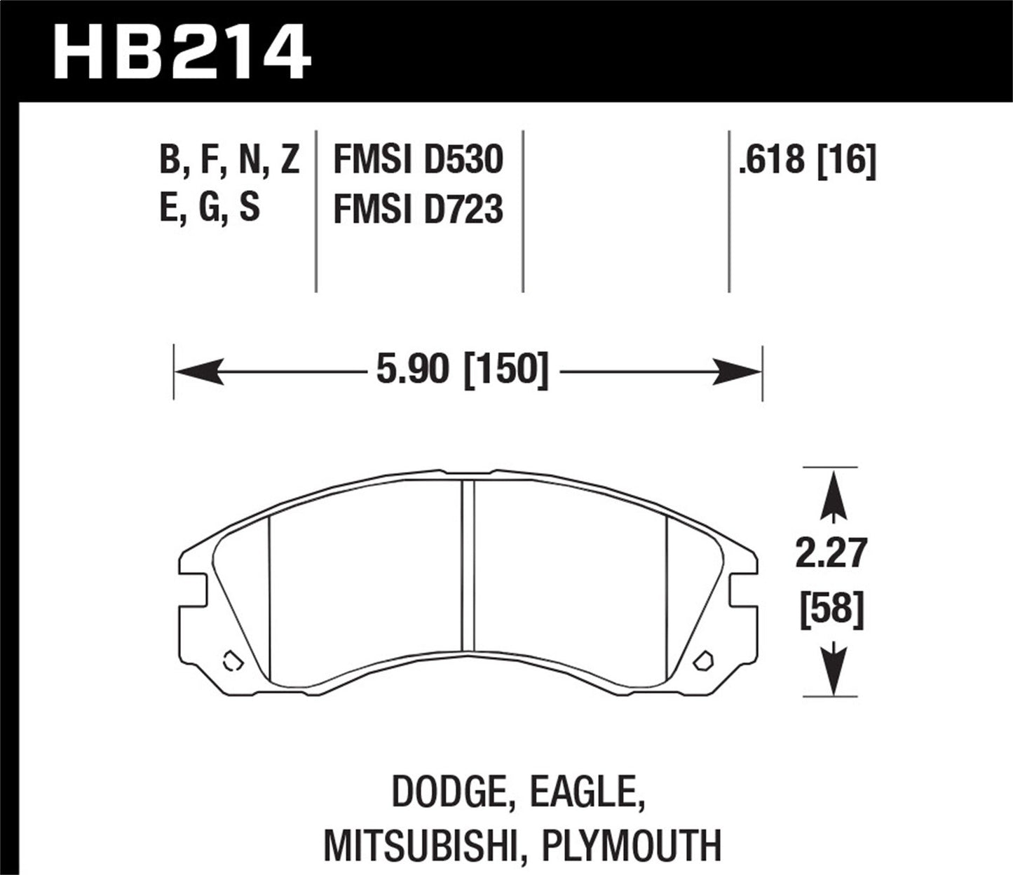Hawk Street HPS Brake Pads Front Dodge Stealth ES 1991-1993