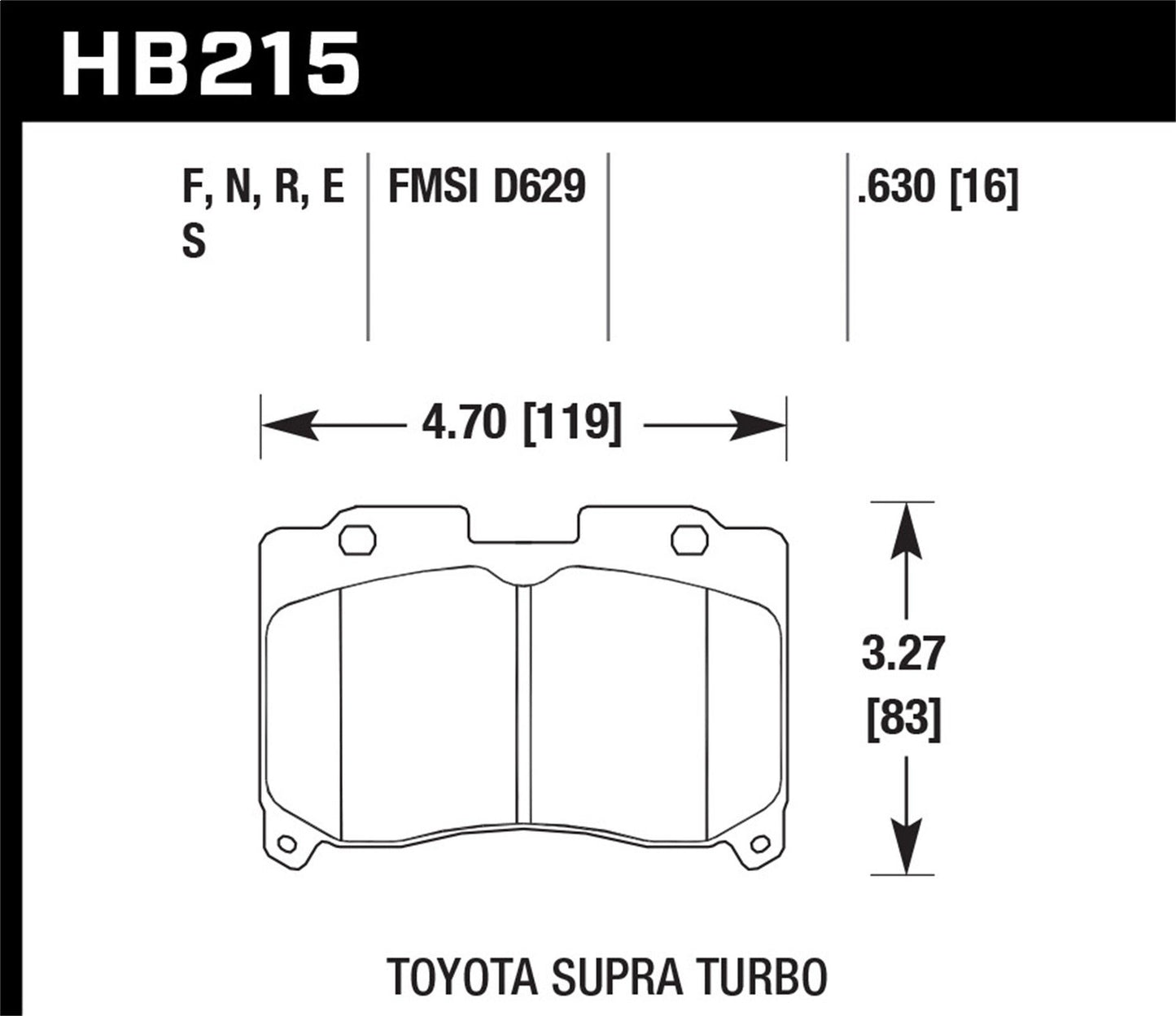 Hawk HP Plus Brake Pads Front Toyota Supra Twin Turbo 1996-1998