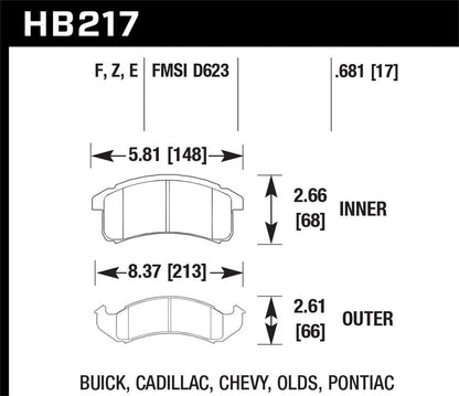 Hawk Blue 9012 Brake Pads Front Buick Lesabre Base 1999-1999