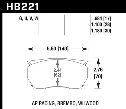 Hawk DTC-70 AP Racing, Wilwood Motorsports Brake Pad *Discontinued