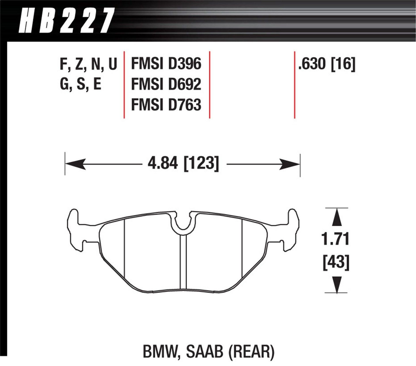 Hawk Blue 9012 Brake Pads Rear BMW 318Ic Base 1996-1997 *Discontinued