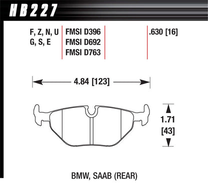 Hawk Street HPS Brake Pads Rear BMW 318Is Base 1992-1995 *Discontinued