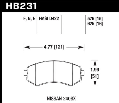 Hawk Street HPS Brake Pads Front Nissan 240SX SE 1994-1996