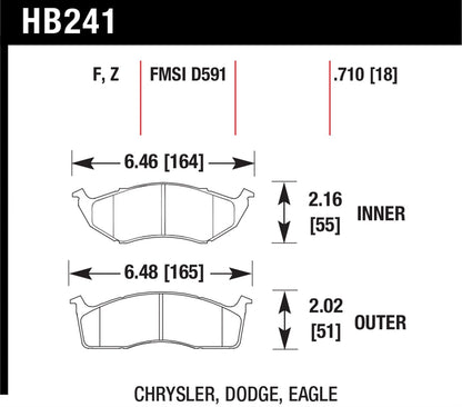 Hawk Street HPS Brake Pads Front Chrysler LHS Base 1994-1994