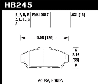 Hawk Street HPS Brake Pads Front Acura Integra GS 1997-2001 *Discontinued