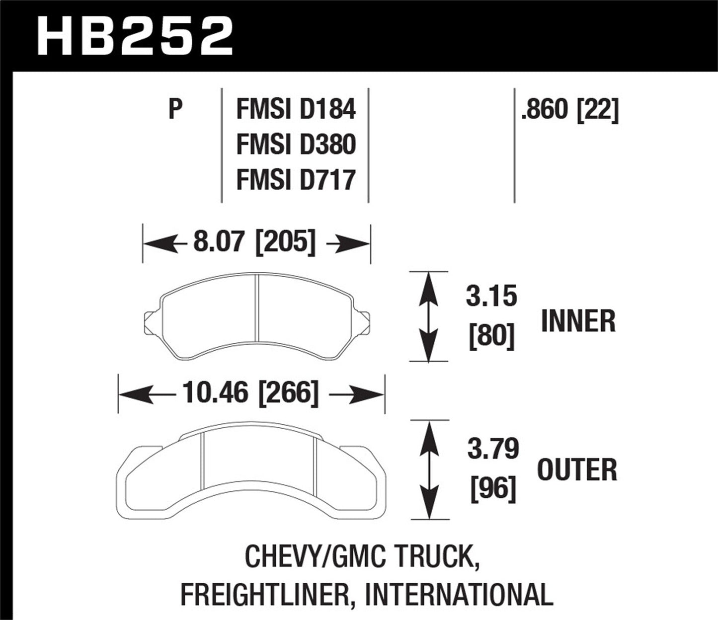 Hawk SuperDuty Brake Pads Rear Chevrolet C3500 Base 1994-1997
