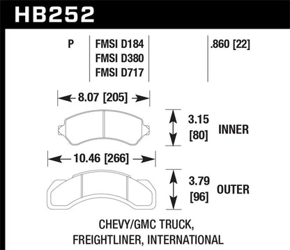 Hawk SuperDuty Brake Pads Rear Chevrolet C3500 Base 1994-1997