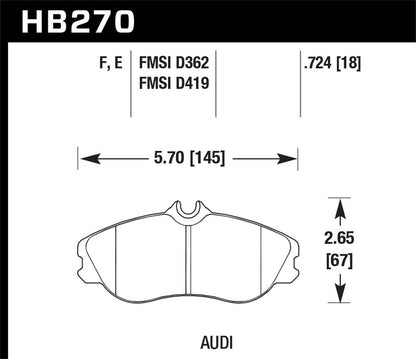 Hawk Blue 9012 Audi Motorsports Brake Pad