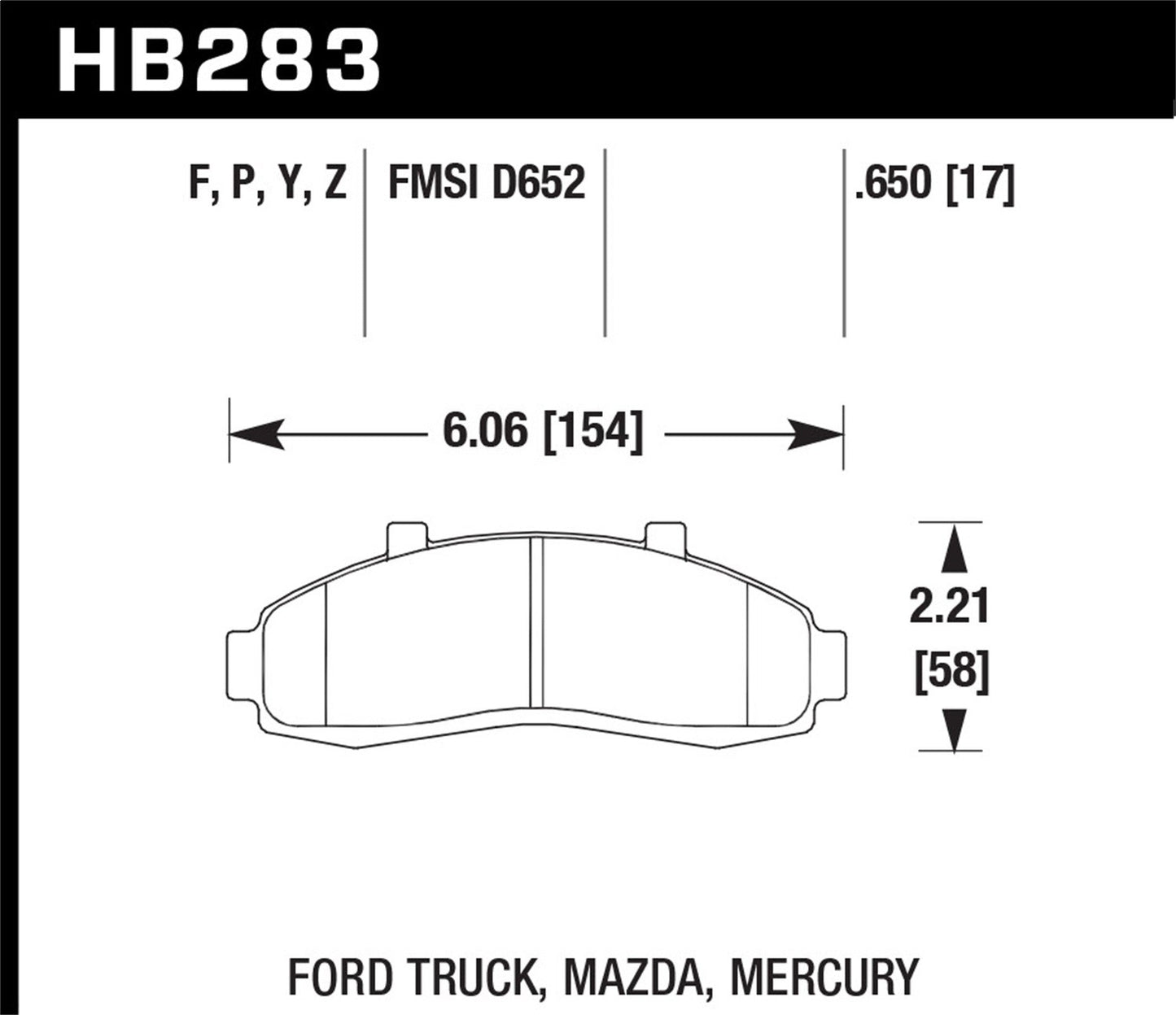 Hawk Street HPS Brake Pads Front Ford Ranger Super 1995-1998