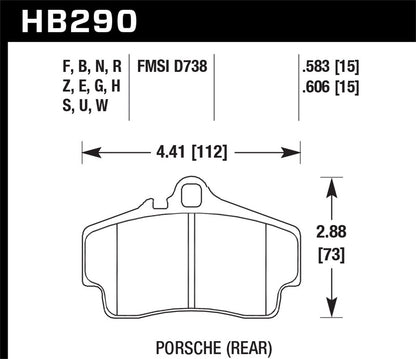 Hawk DTC-70 Brake Pads Rear Porsche 911 Carrera 4 1998-1998 *Discontinued