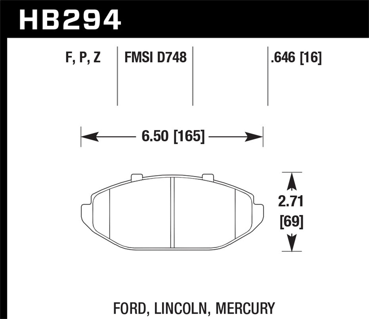 Hawk Street HPS Brake Pads Front Ford Crown Vic Police 98-98