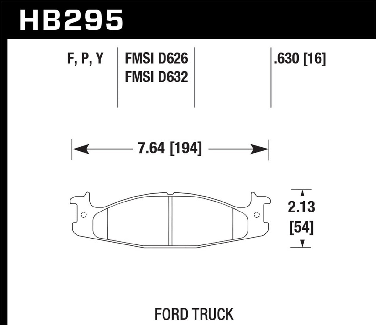 Hawk SuperDuty Brake Pads Front Ford Bronco Base 1994-1996