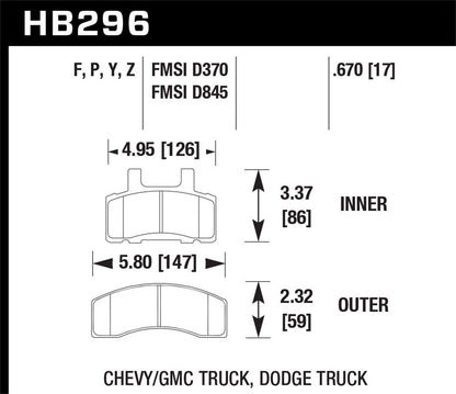 Hawk LTS Truck/SUV Brake Pads Front Chevrolet C2500 Base 1991-2000