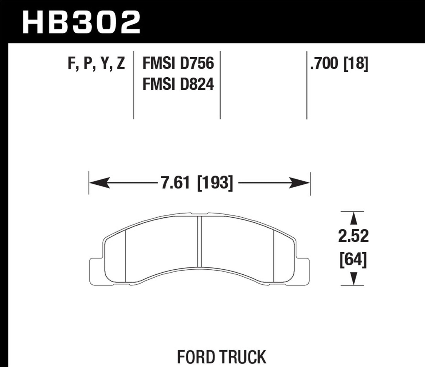 Hawk SuperDuty Brake Pads Front Ford Excursion Base 2000-2003