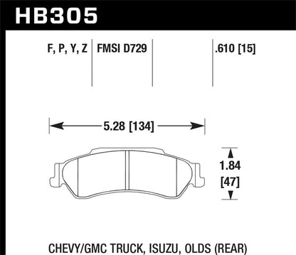 Hawk Ceramic Brake Pads Rear Chevrolet Blazer Base 1997-1997
