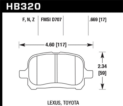 Hawk Street HPS Brake Pads Front Lexus Rx300 Base 1999-2001