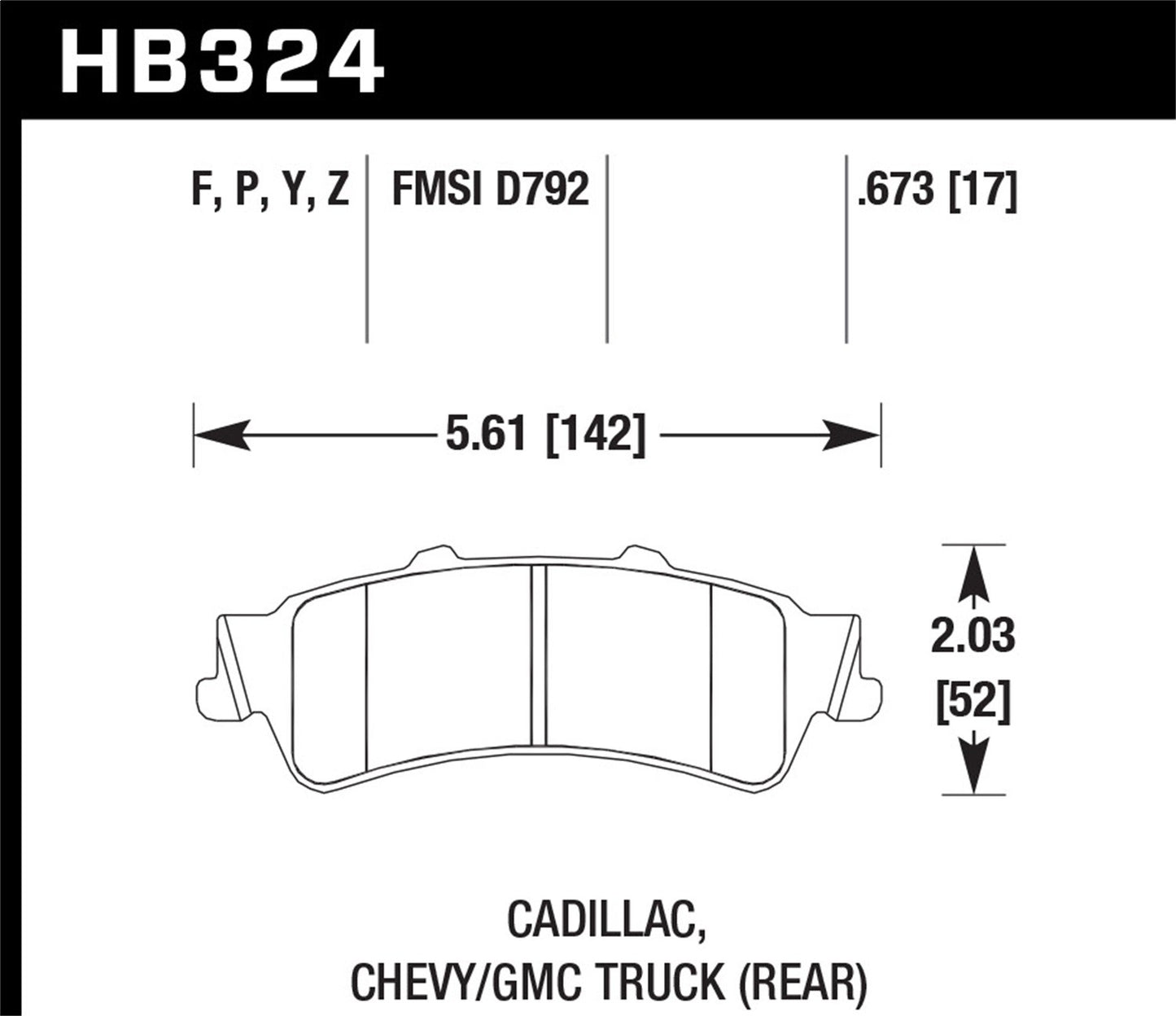 Hawk Street HPS Brake Pads Rear Chevrolet Astro Base 2003-2005