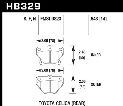 Hawk HP Plus Street Rear Brake Pad