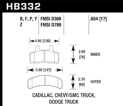 Hawk LTS Truck/SUV Brake Pads Front Cadillac Escalade Base 1999-2000