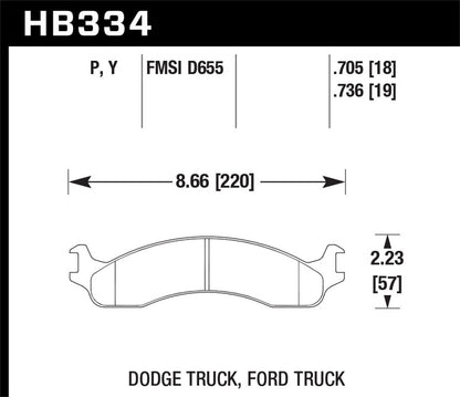 Hawk SuperDuty Brake Pads Front Ford E-250 Econoline Base 1997-2003