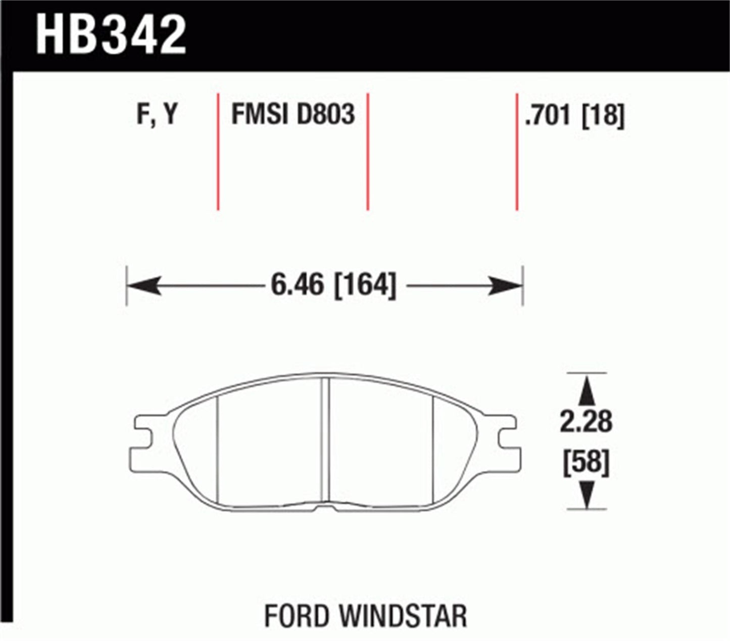 Hawk Street HPS Brake Pads Front Ford Windstar Base 1999-2003