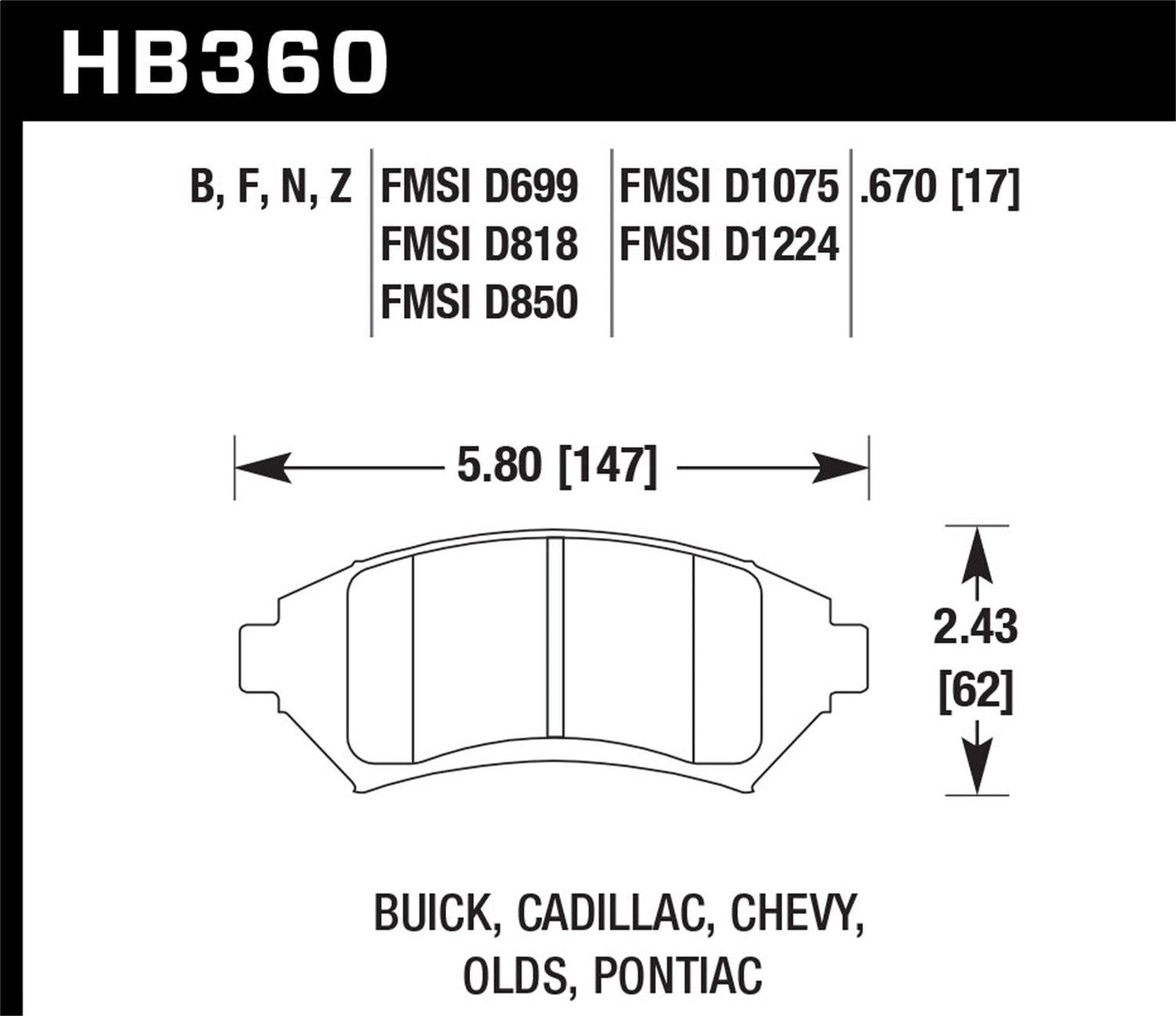 Hawk Ceramic Brake Pads Front Buick Century Custom 1997-2000