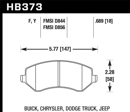 Hawk Street HPS Brake Pads Front Buick Rendezvous CXL 2006-2006