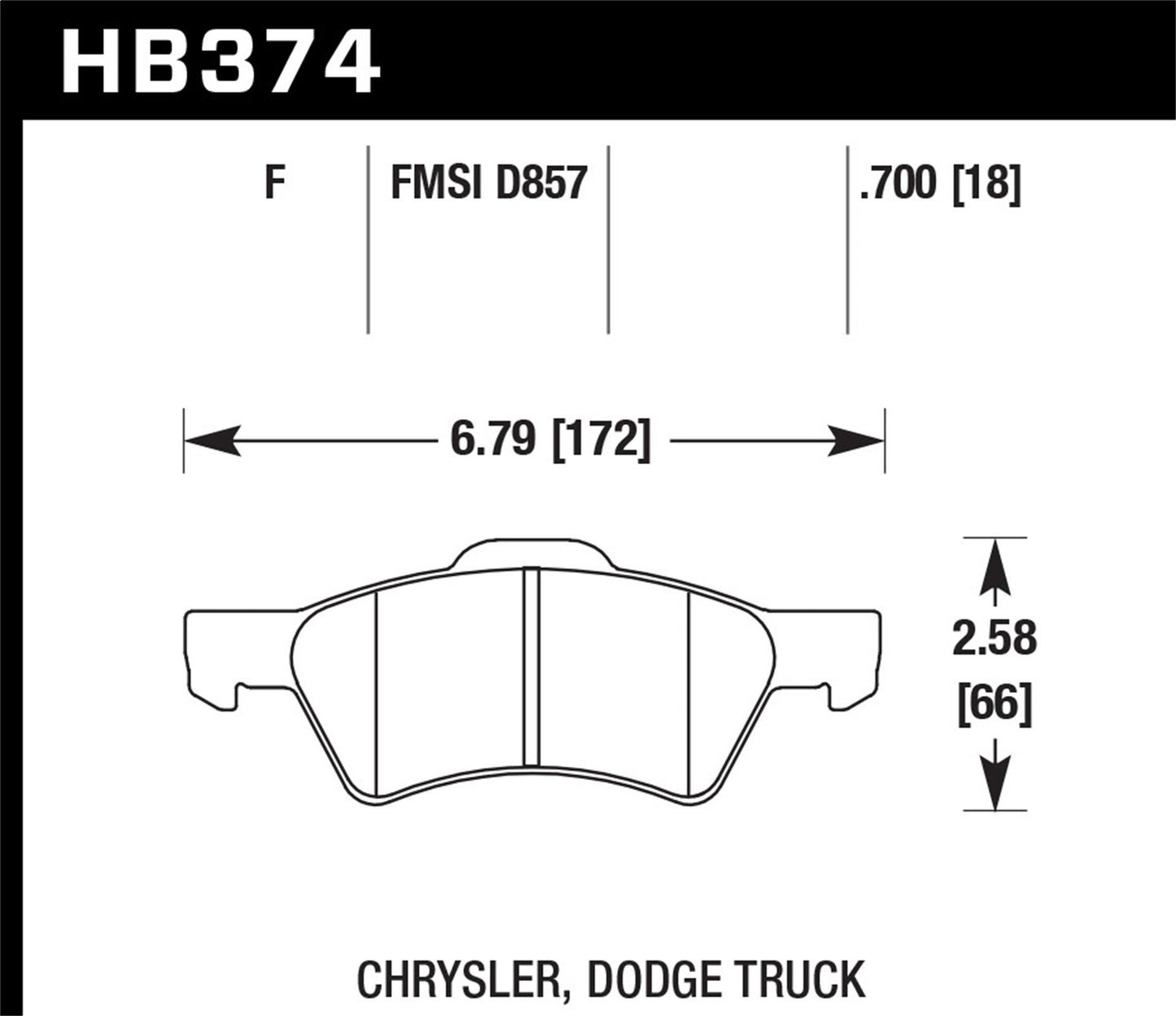Hawk Street HPS Brake Pads Front Chrysler Town & Country LX 06-07