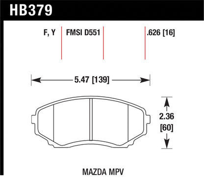 Hawk LTS Truck/SUV Brake Pads Front Mazda MPV Base 1992-1998