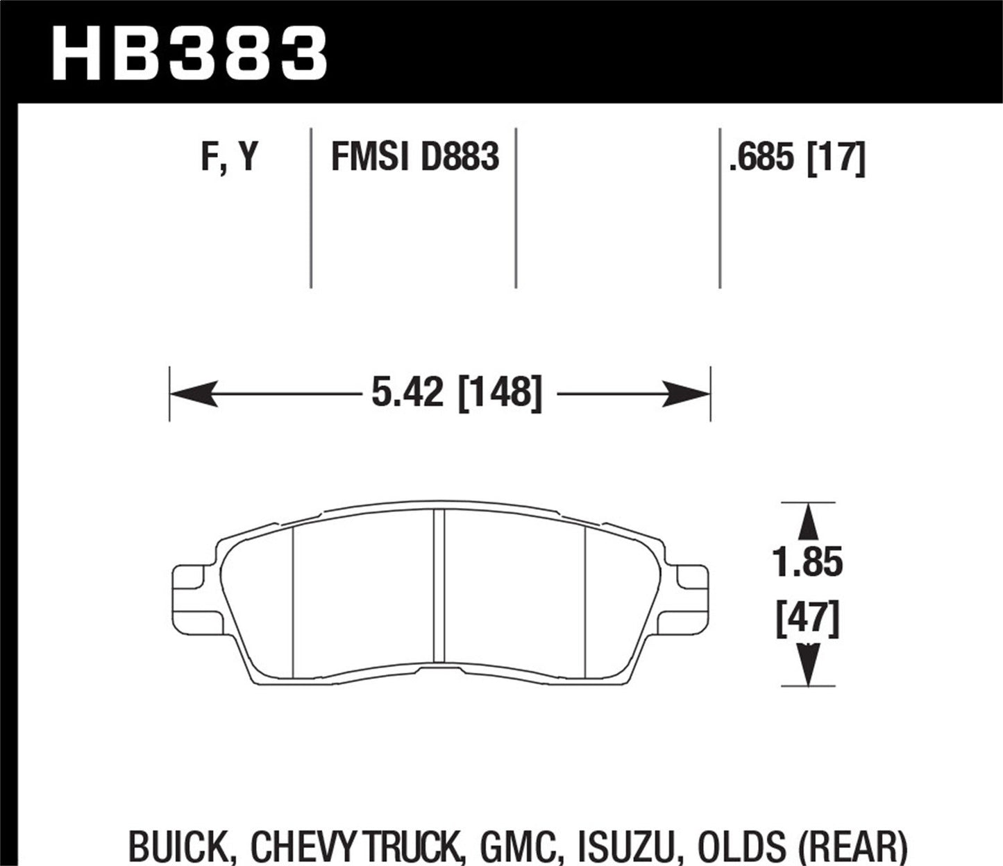 Hawk Street HPS Brake Pads Rear Buick Enclave All 2008-2009