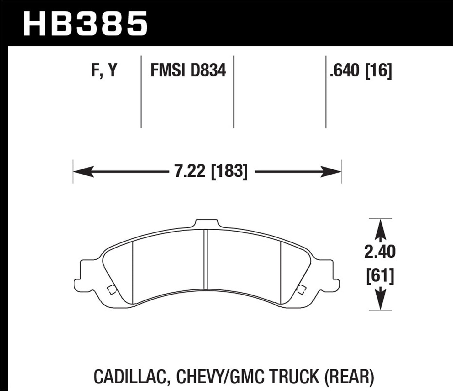 Hawk Street HPS Brake Pads Rear Cadillac Escalade Base 2002-2002