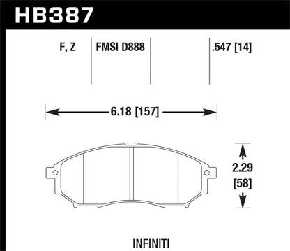 Hawk Street HPS Brake Pads Front Infiniti EX35 Journey 2008-2009 *Discontinued