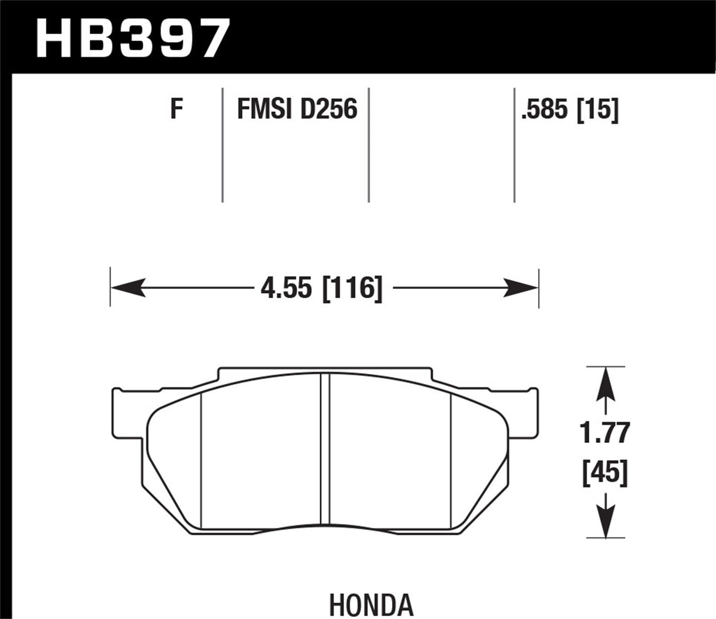 Hawk Street HPS Brake Pads Front Honda Civic 1500 GL 1984-1984
