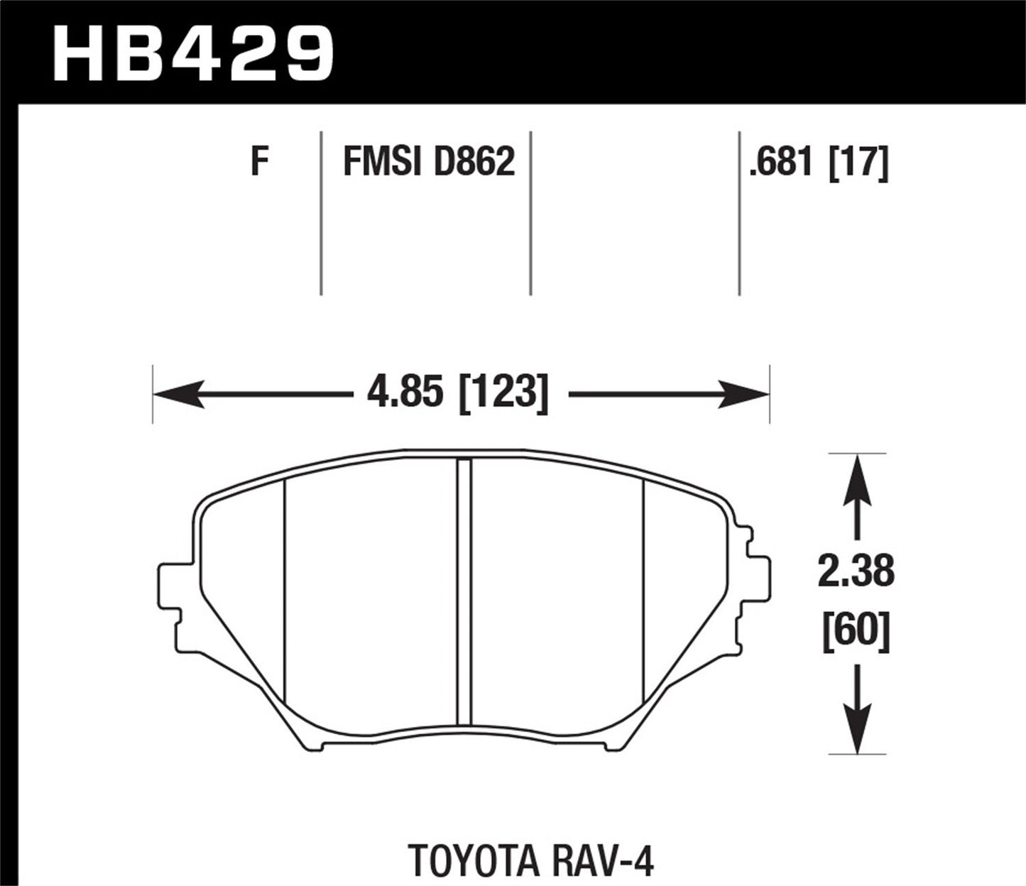 Hawk Street HPS Brake Pads Front Toyota RAV4 All 2001-2005