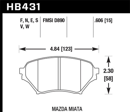 Hawk HPS Rear Front Brake Pads Mazda Miata Sport Brakes 2001-2005 *Discontinued