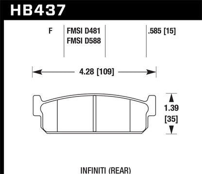 Hawk Street HPS Brake Pads Rear Infiniti J30 Base 1993-1997
