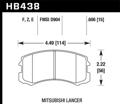 Hawk Street HPS Brake Pads Front Mitsubishi Lancer Base 2002-2004