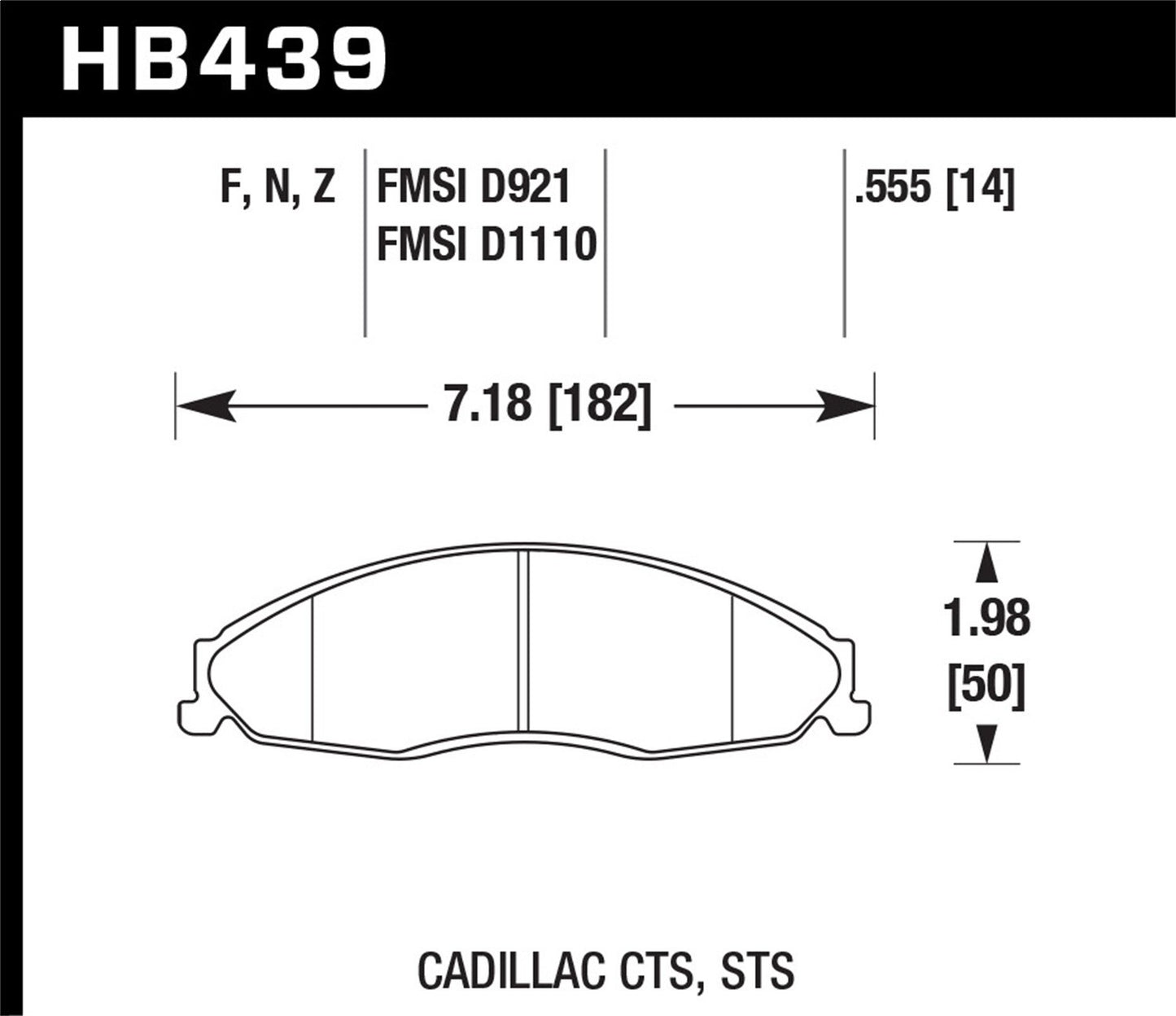Hawk Ceramic Brake Pads Front Cadillac CTS Base 2006-2008