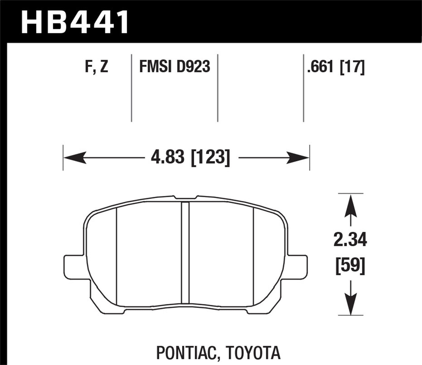 Hawk Ceramic Brake Pads Front Pontiac Vibe Base 2003-2008