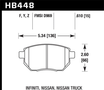 Hawk LTS Truck/SUV Brake Pads Front Infiniti FX35 Base 2006-2006