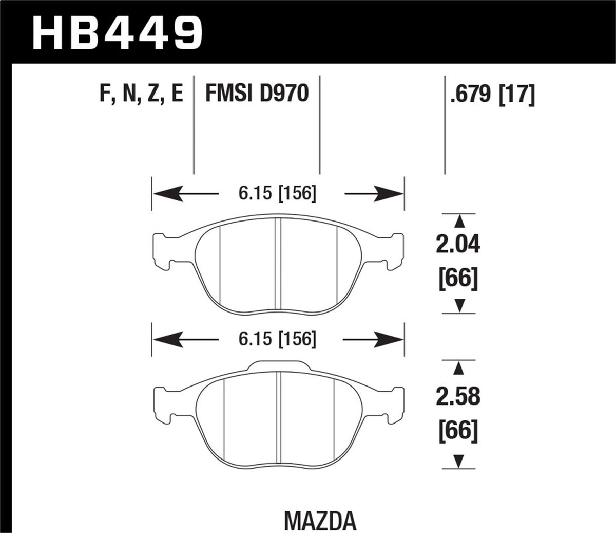 Hawk Ceramic Brake Pads Front Ford Focus SVT 2002-2004