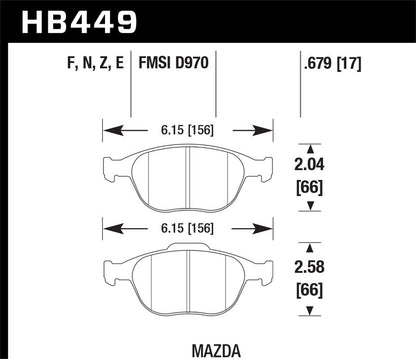 Hawk Ceramic Brake Pads Front Ford Focus SVT 2002-2004