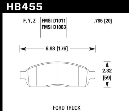 Hawk Street HPS Brake Pads Front Ford F-150 Base 2004-2004
