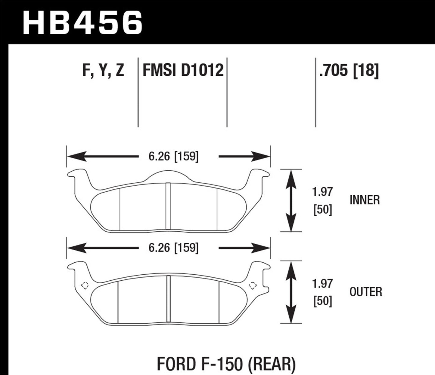 Hawk LTS Truck/SUV Brake Pads Rear Ford F-150 Base 2004-2004