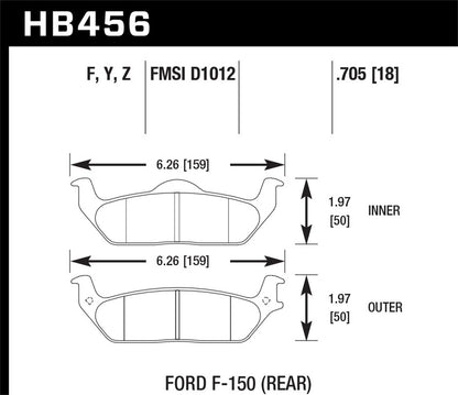 Hawk LTS Truck/SUV Brake Pads Rear Ford F-150 Base 2004-2004