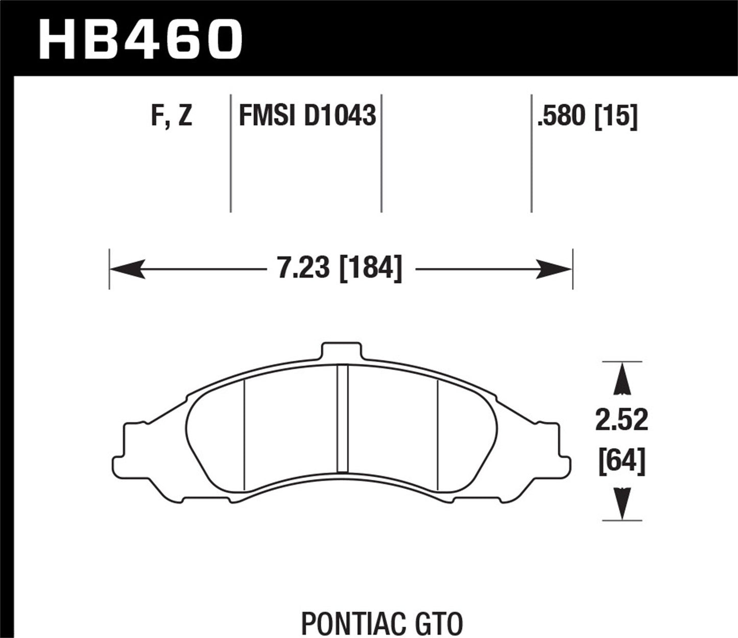 Hawk Street HPS Brake Pads Front Pontiac GTO Base 2004-2004